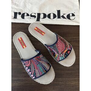 Respoke Sandals Womens EU 39 Multicolor Silk Espadrille Slide Shoes